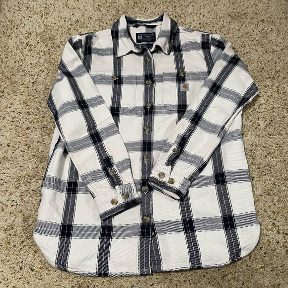 Carhartt Tops - Carhartt Women’s Loose Fit Heavyweight Twill Plaid Shirt